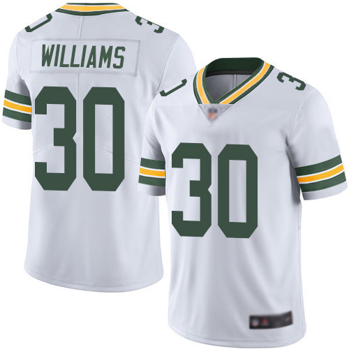 Green Bay Packers Limited White Men #30 Williams Jamaal Road Jersey Nike NFL Vapor Untouchable